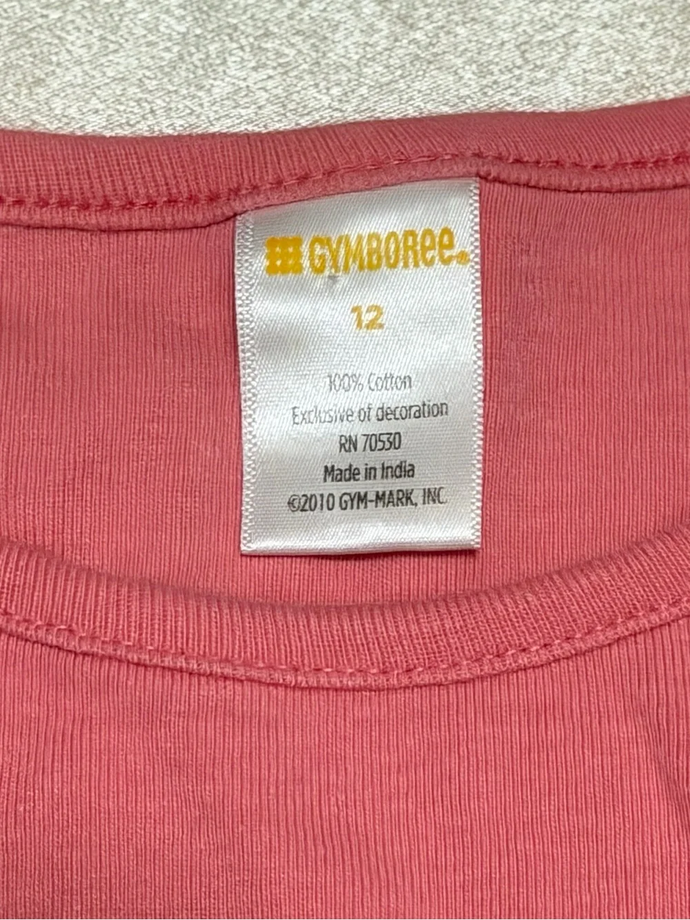 Gymboree Girls Pink LOVE Tulip Applique Cotton T-Shirt Cap Sleeve Size 12 Retro